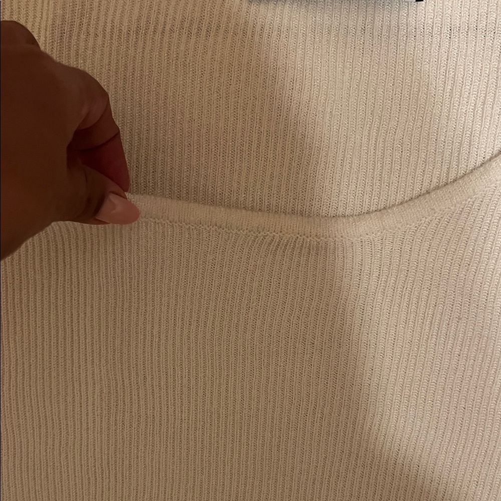 Zara Cream Ribbed Blouse - Picture 3 of 7
